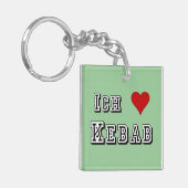 Ik hou van kebab Duitse Duits Sleutelhanger (Voorkant Links)