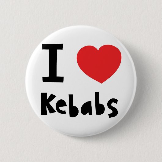 Ik hou van Kebabs Ronde Button 5,7 Cm (Voorkant)