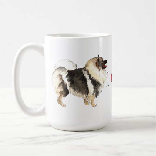 Ik hou van Keeshond Koffiemok (Links)