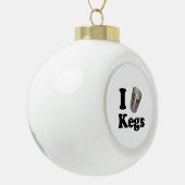Ik hou van Kegs Keramische Bal Ornament (Links)