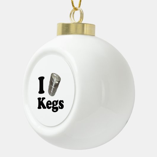 Ik hou van Kegs Keramische Bal Ornament (Rechts)
