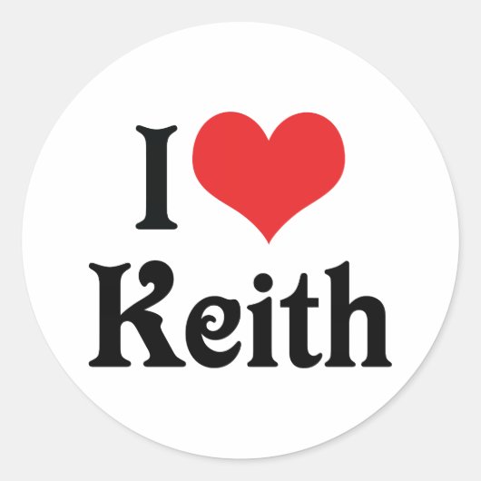 Ik hou van Keith Ronde Sticker (Voorkant)