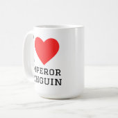 Ik hou van keizerspinguïn koffiemok (Voorkant links)