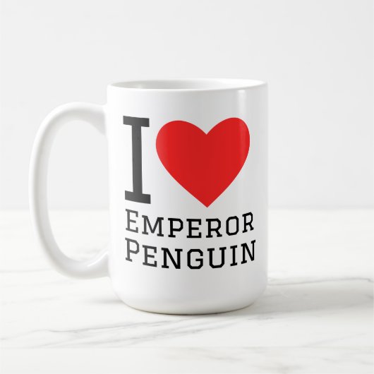 Ik hou van keizerspinguïn koffiemok (Links)