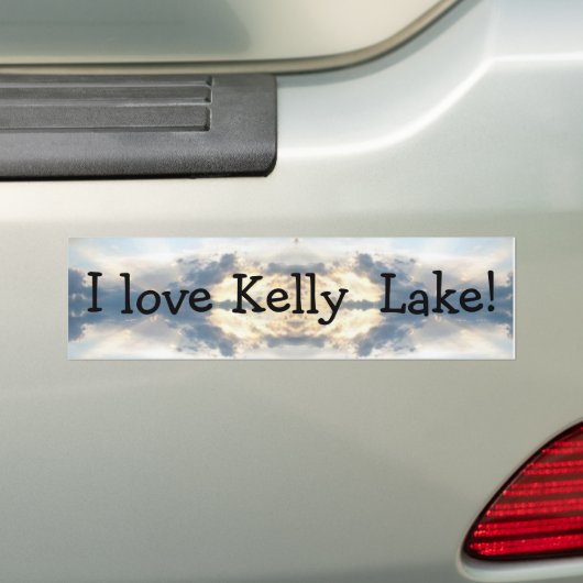Ik hou van Kelly Lake Sunset Collage Bumpersticker (Op auto)