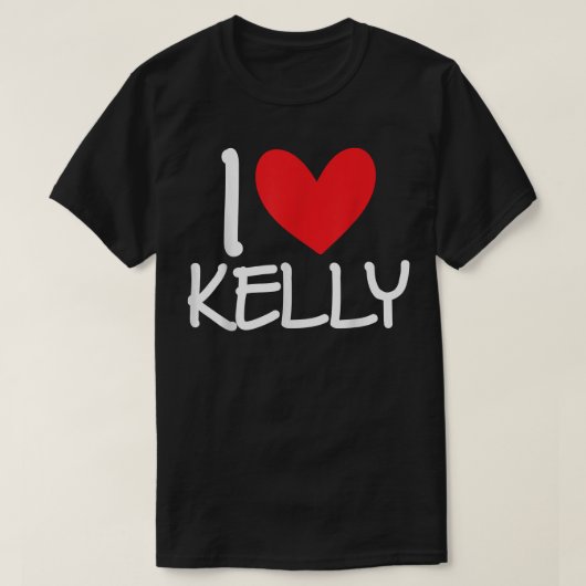 Ik hou van Kelly Name Persoonlijke Mannen Guy BFF  T-shirt (Design voorkant)