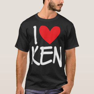 Ik hou van Ken Name Persoonlijke Mannen Guy BFF Fr T-shirt