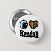 Ik hou van Kendall Ronde Button 5,7 Cm (Voorkant /achterkant)