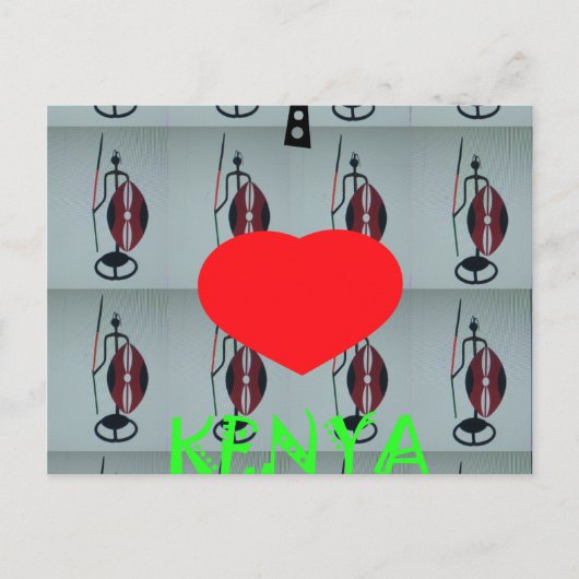 Ik hou van Kenia Art Print Briefkaart (Voorkant)