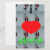 Ik hou van Kenia Art Print Briefpapier (Voorkant / Achterkant)