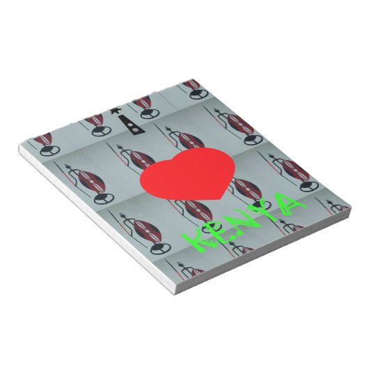 Ik hou van Kenia Art Print Notitieblok (Schuin)