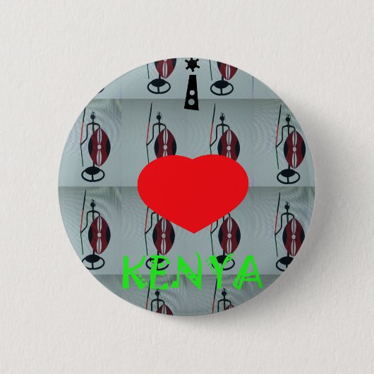 Ik hou van Kenia Art Print Ronde Button 5,7 Cm (Voorkant)