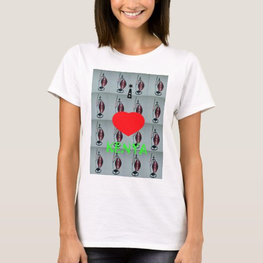 Ik hou van Kenia Art Print T-shirt (Voorkant)