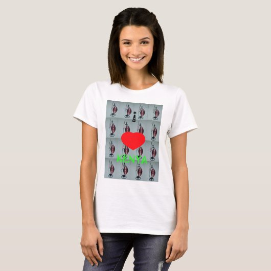 Ik hou van Kenia Art Print T-shirt (Voorkant volledig)
