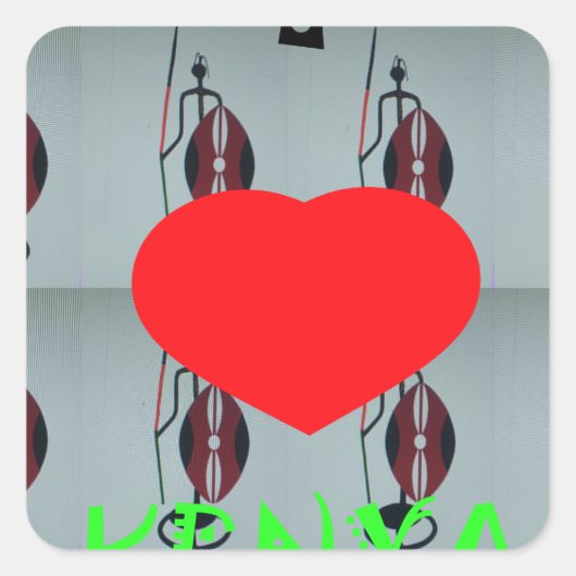 Ik hou van Kenia Art Print Vierkante Sticker (Voorkant)