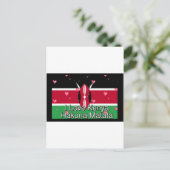 Ik hou van Kenia en "Hakuna Matata" Art Print Briefkaart (Staand voorkant)