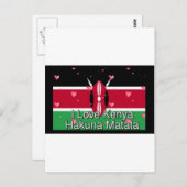Ik hou van Kenia en "Hakuna Matata" Art Print Briefkaart (Voorkant / Achterkant)