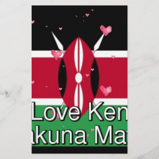 Ik hou van Kenia en "Hakuna Matata" Art Print Briefpapier (Voorkant)