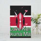 Ik hou van Kenia en "Hakuna Matata" Art Print Briefpapier (Staand voorkant)