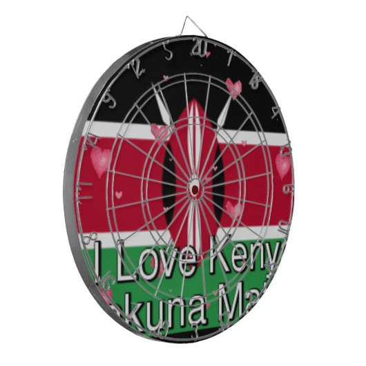 Ik hou van Kenia en "Hakuna Matata" Art Print Dartbord (Voorkant Links)