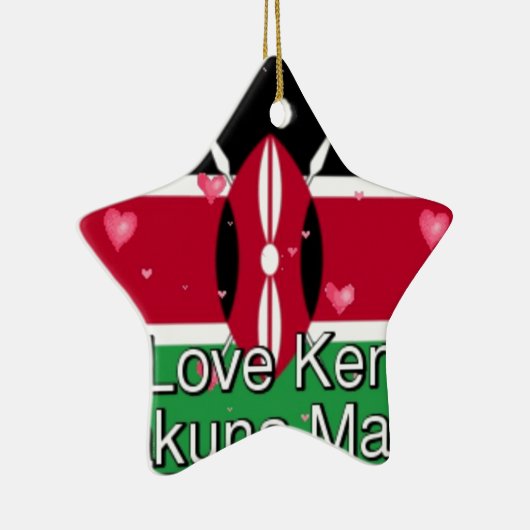 Ik hou van Kenia en "Hakuna Matata" Art Print Keramisch Ornament (Rechts)