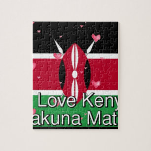 Ik hou van Kenia en "Hakuna Matata" Art Print Legpuzzel