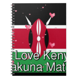 Ik hou van Kenia en "Hakuna Matata" Art Print Notitieboek