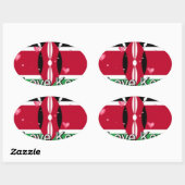 Ik hou van Kenia en "Hakuna Matata" Art Print Ovale Sticker (Vel)