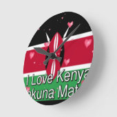 Ik hou van Kenia en "Hakuna Matata" Art Print Ronde Klok (Hoek)