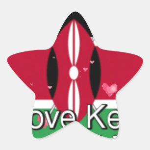 Ik hou van Kenia en "Hakuna Matata" Art Print Ster Sticker