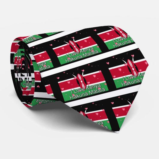 Ik hou van Kenia en "Hakuna Matata" Art Print Stropdas (Opgerold)