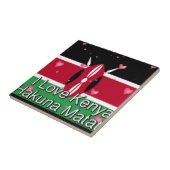 Ik hou van Kenia en "Hakuna Matata" Art Print Tegeltje (Zijkant)