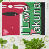 Ik hou van Kenia en "Hakuna Matata" Art Print Theedoek (Gevouwen)