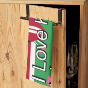 Ik hou van Kenia en "Hakuna Matata" Art Print Theedoek