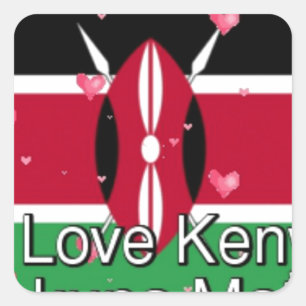 Ik hou van Kenia en "Hakuna Matata" Art Print Vierkante Sticker