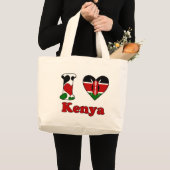 Ik hou van Kenia Grote Tote Bag (Voorkant (product))