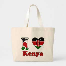 Ik hou van Kenia Grote Tote Bag