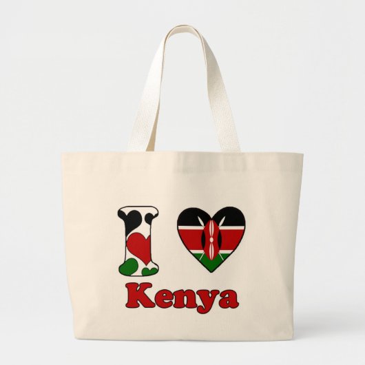 Ik hou van Kenia Grote Tote Bag (Voorkant)