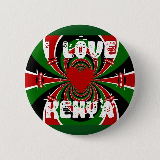 Ik hou van Kenia Hakuna Matata Gifts Round Button (Voorkant)