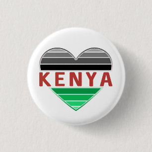 Ik hou van Kenia, Keniaans hart Ronde Button 3,2 Cm