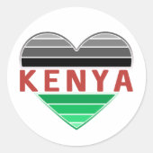 Ik hou van Kenia, Keniaans hart Ronde Sticker (Voorkant)