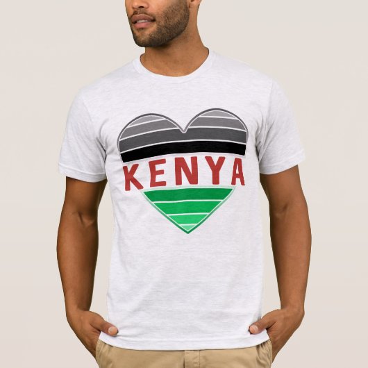 Ik hou van Kenia, Keniaans hart T-shirt (Voorkant)
