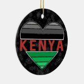 Ik hou van Kenia, Keniaans hart T-shirt Keramisch Ornament (Rechts)