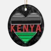 Ik hou van Kenia, Keniaans hart T-shirt Keramisch Ornament (Links)