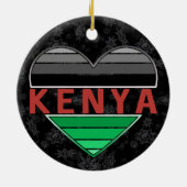 Ik hou van Kenia, Keniaans hart T-shirt Keramisch Ornament (Achterkant)