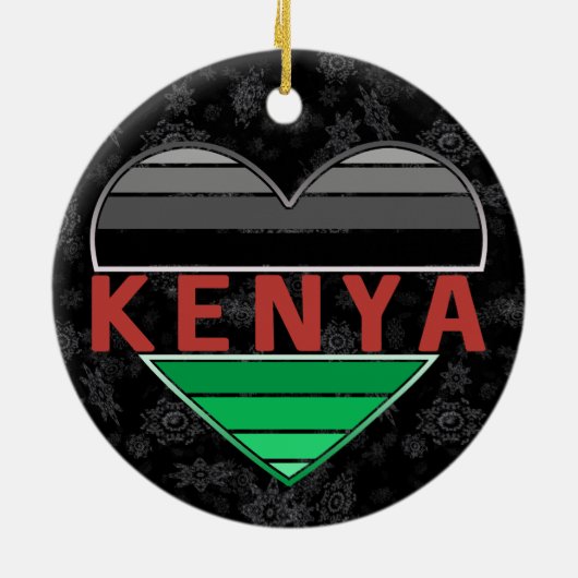 Ik hou van Kenia, Keniaans hart T-shirt Keramisch Ornament (Achterkant)