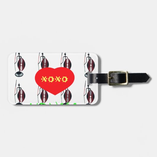 Ik hou van Kenia Masai Art Print Bagagelabel (Voorkant horizontaal)