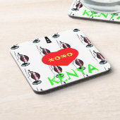 Ik hou van Kenia Masai Art Print Bier Onderzetter (Linkerzijde)