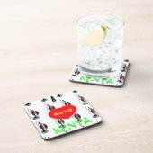 Ik hou van Kenia Masai Art Print Bier Onderzetter (Rechterzijde)