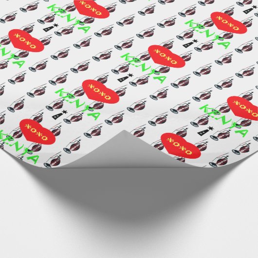 Ik hou van Kenia Masai Art Print Cadeaupapier (Hoek)